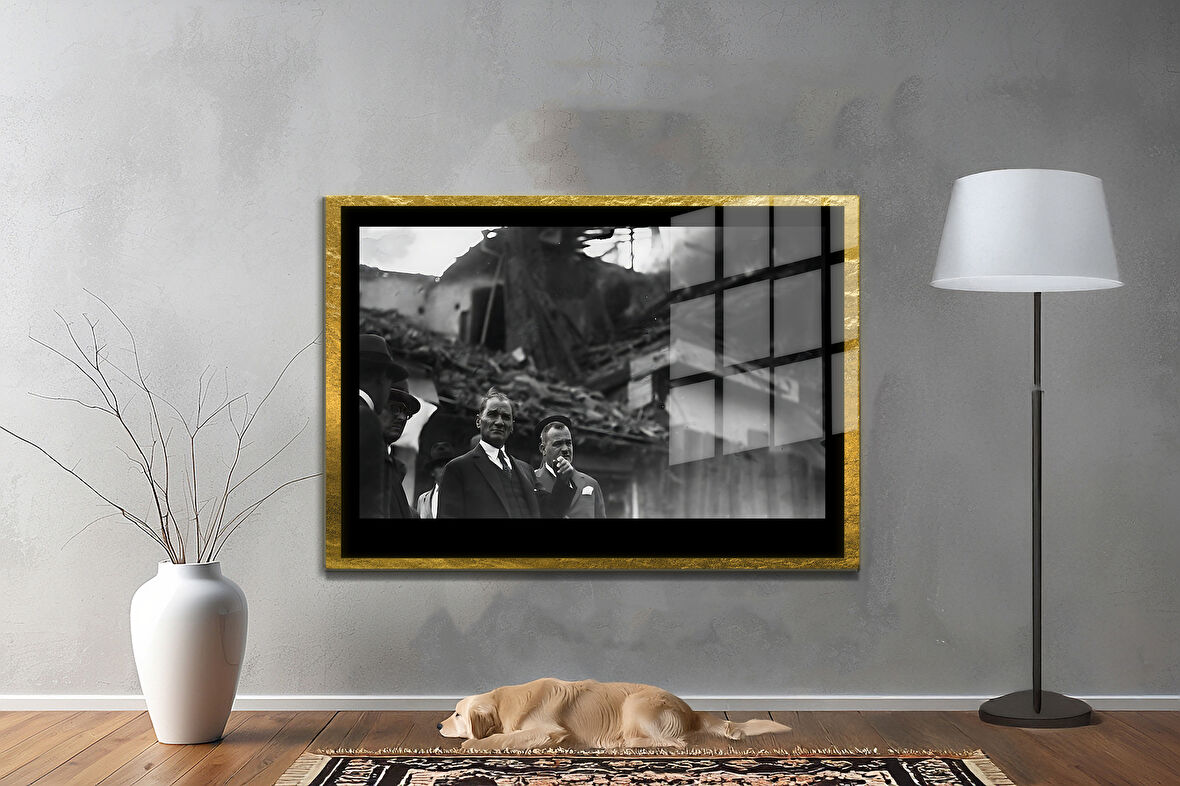 Gazi Mustafa Kemal Atatürk ÖZEL SERİ^# Miyrem  Design Cam Tablo Model: 11