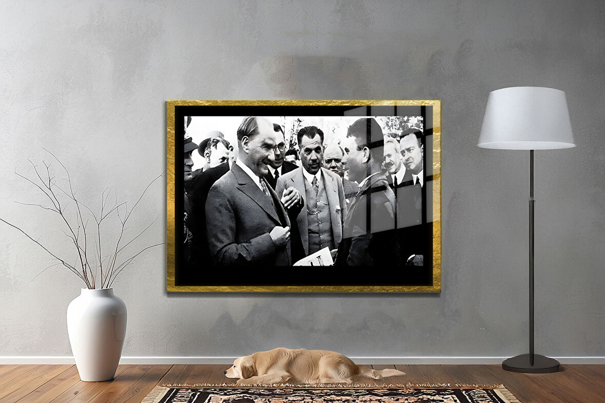 Gazi Mustafa Kemal Atatürk ÖZEL SERİ^# Miyrem  Design Cam Tablo Model: 14