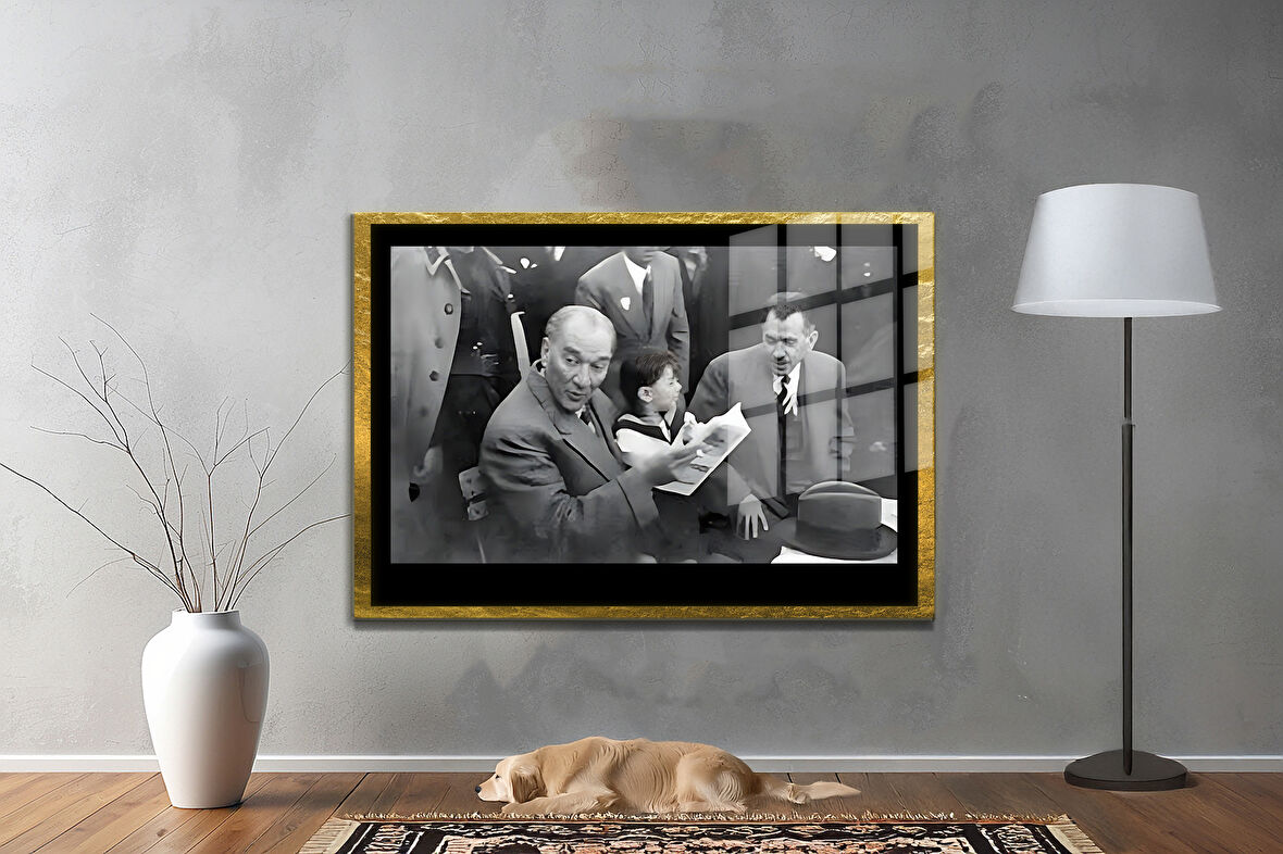 Gazi Mustafa Kemal Atatürk ÖZEL SERİ^# Miyrem  Design Cam Tablo Model: 16