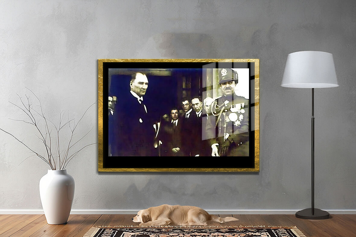 Gazi Mustafa Kemal Atatürk ÖZEL SERİ^# Miyrem  Design Cam Tablo Model: 18