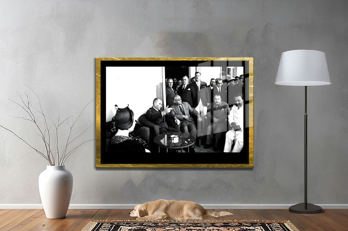 Gazi Mustafa Kemal Atatürk ÖZEL SERİ^# Miyrem  Design Cam Tablo Model: 23