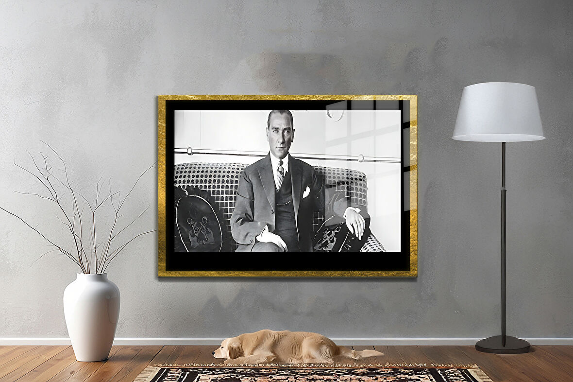 Gazi Mustafa Kemal Atatürk ÖZEL SERİ^# Miyrem  Design Cam Tablo Model: 24