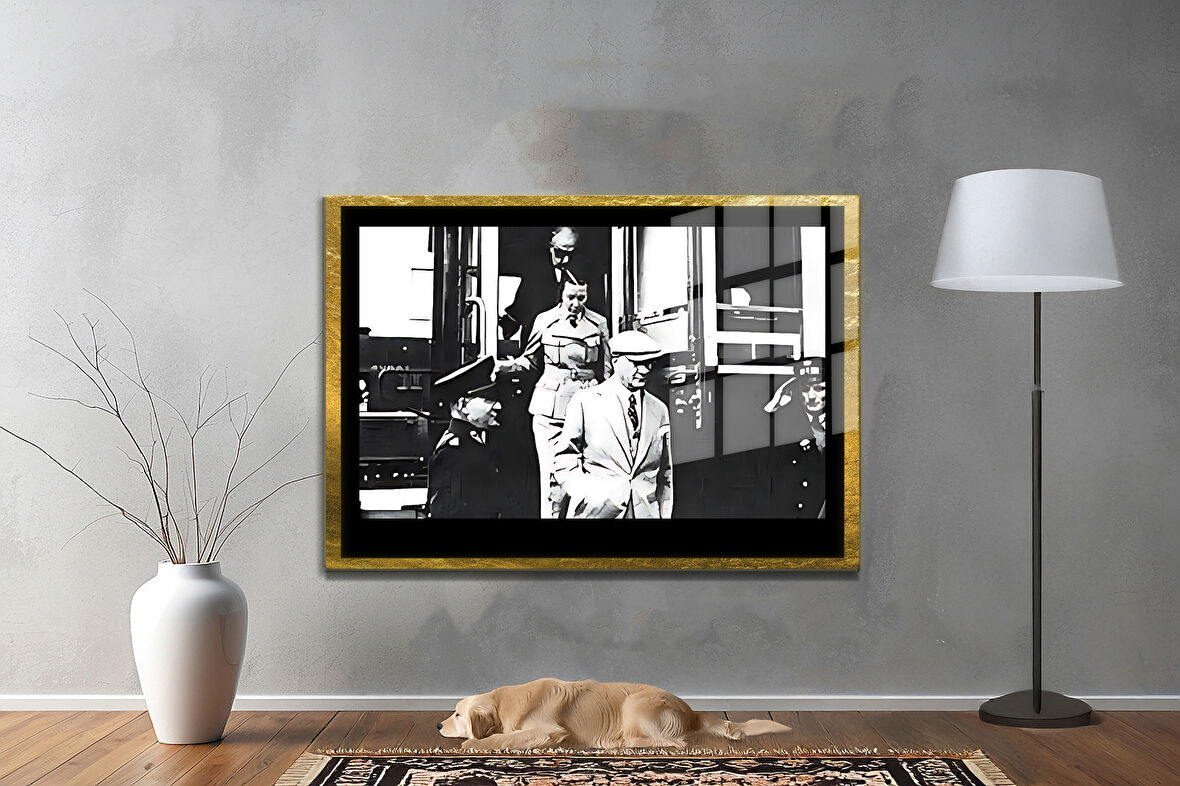 Gazi Mustafa Kemal Atatürk ÖZEL SERİ^# Miyrem  Design Cam Tablo Model: 30