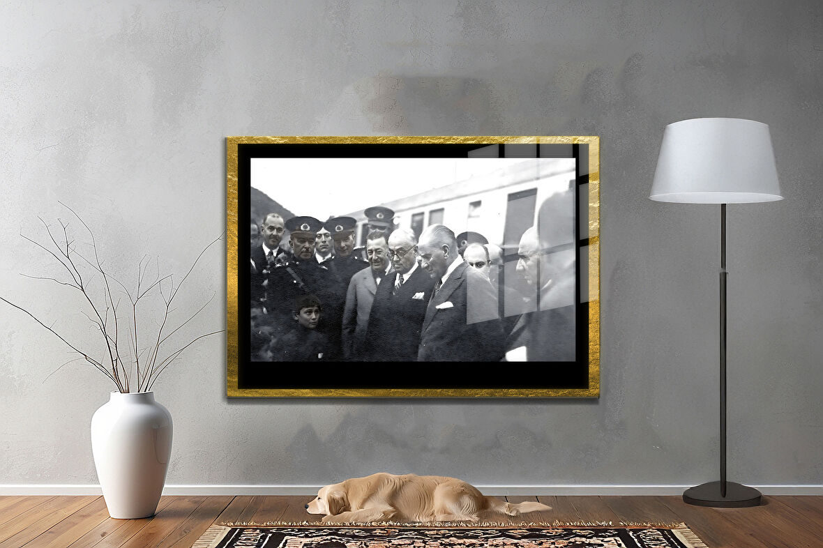 Gazi Mustafa Kemal Atatürk ÖZEL SERİ^# Miyrem  Design Cam Tablo Model: 33