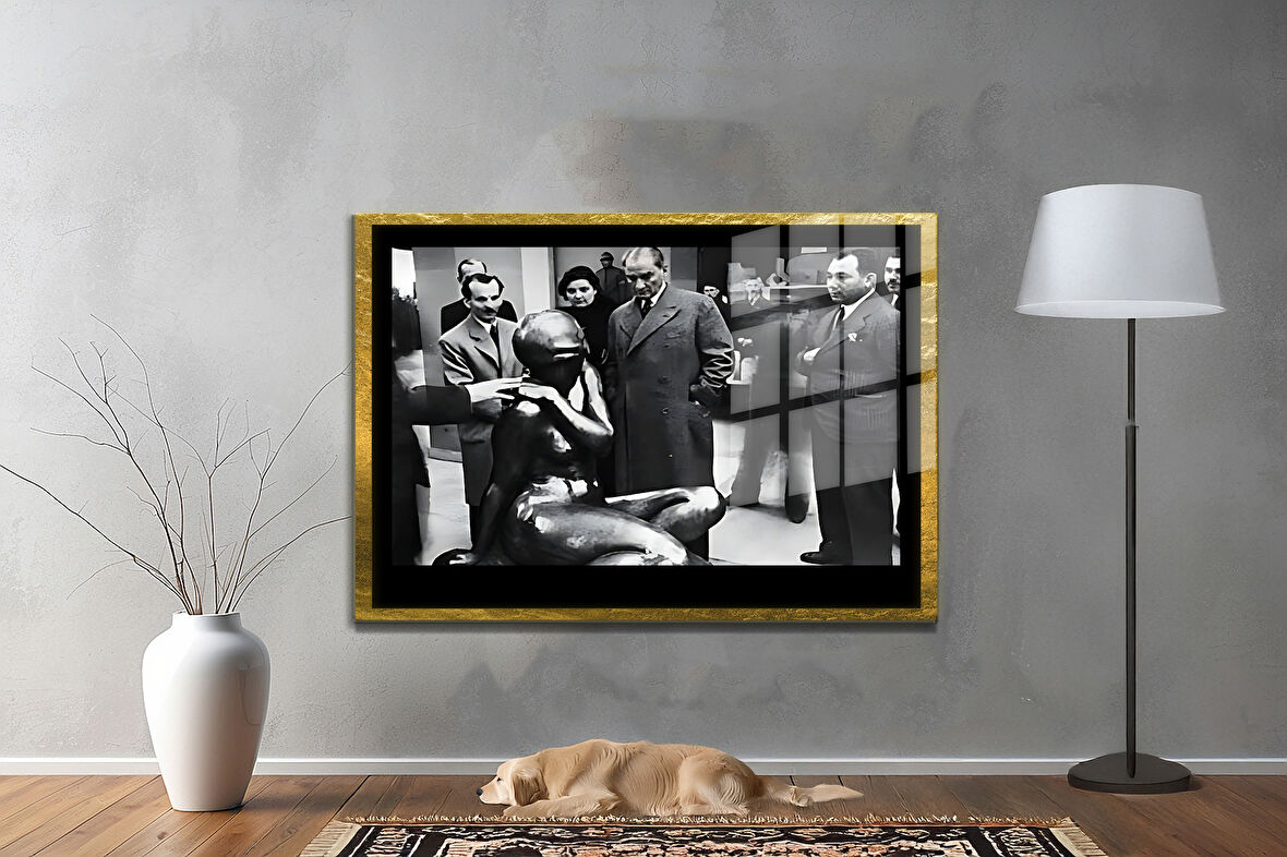Gazi Mustafa Kemal Atatürk ÖZEL SERİ^# Miyrem  Design Cam Tablo Model: 40