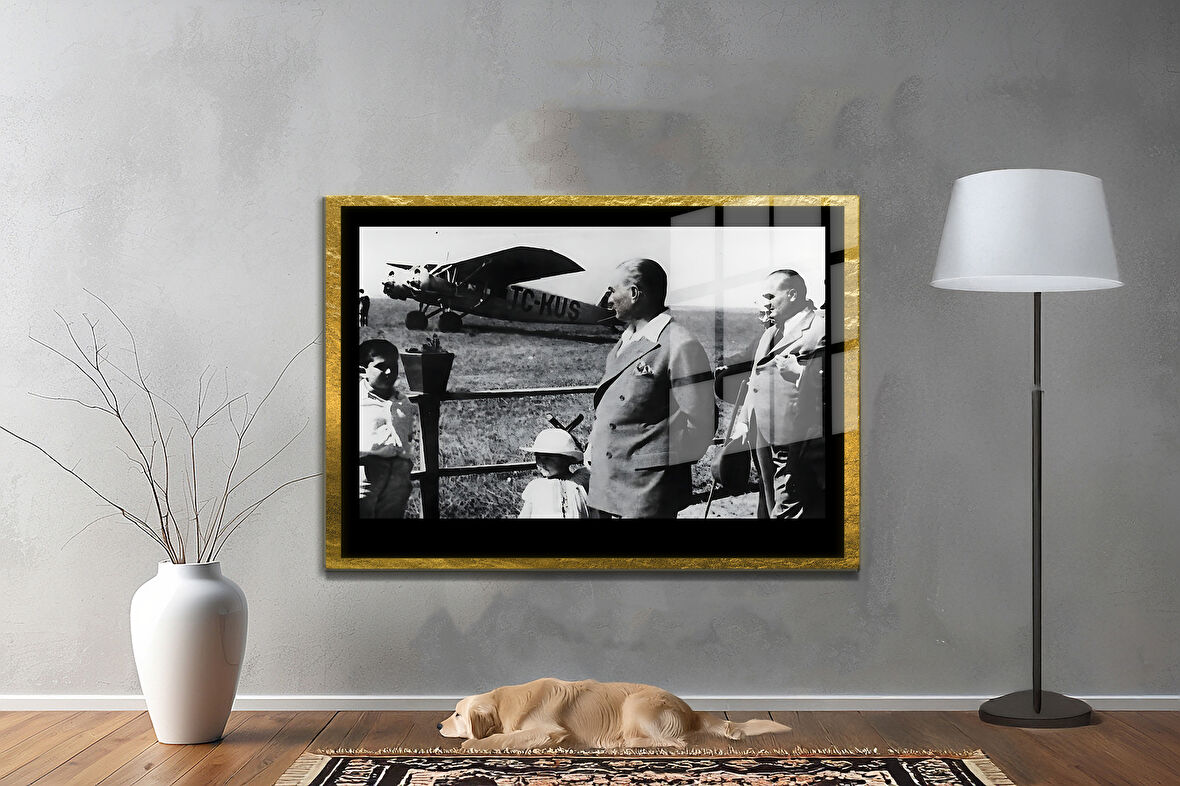 Gazi Mustafa Kemal Atatürk ÖZEL SERİ^# Miyrem  Design Cam Tablo Model: 43