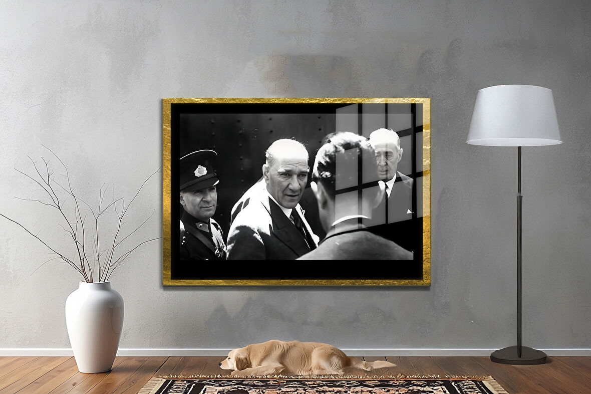 Gazi Mustafa Kemal Atatürk ÖZEL SERİ^# Miyrem  Design Cam Tablo Model: 47