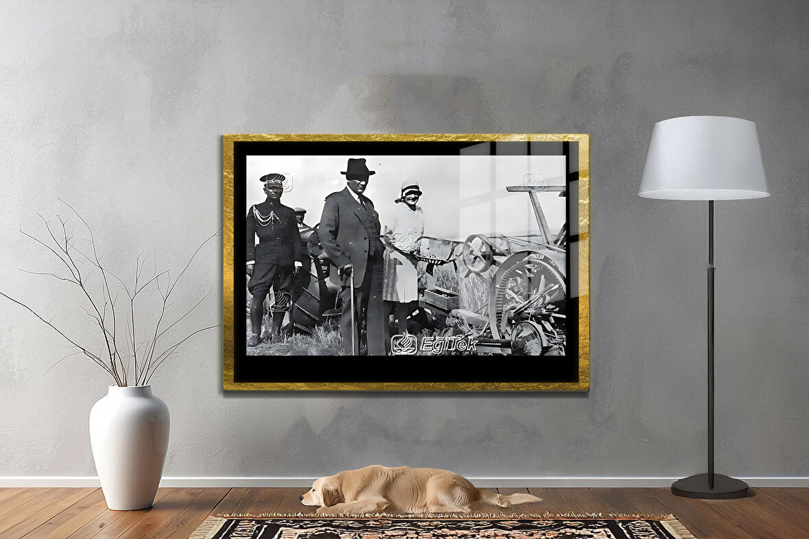 Gazi Mustafa Kemal Atatürk ÖZEL SERİ^# Miyrem  Design Cam Tablo Model: 52