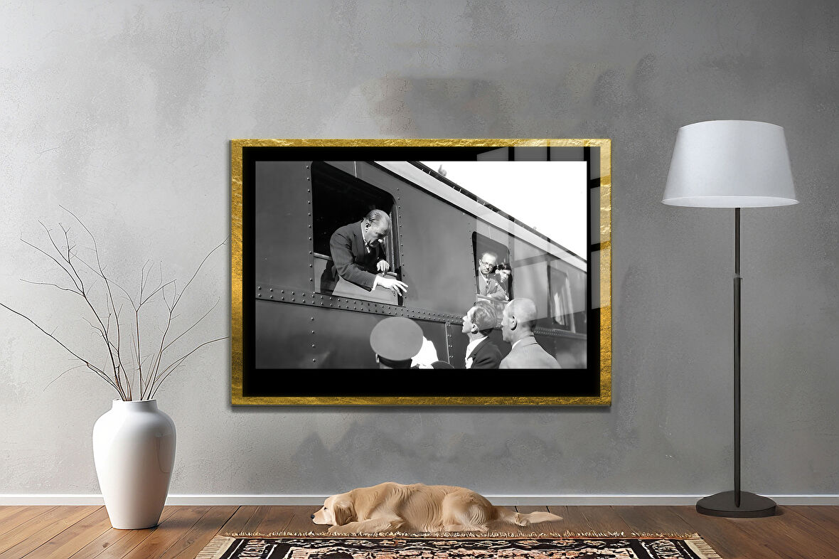 Gazi Mustafa Kemal Atatürk ÖZEL SERİ^# Miyrem  Design Cam Tablo Model: 53