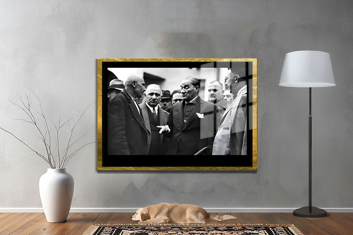 Gazi Mustafa Kemal Atatürk ÖZEL SERİ^# Miyrem  Design Cam Tablo Model: 56