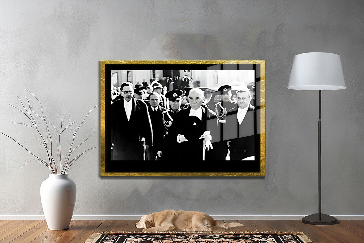 Gazi Mustafa Kemal Atatürk ÖZEL SERİ^# Miyrem  Design Cam Tablo Model: 60