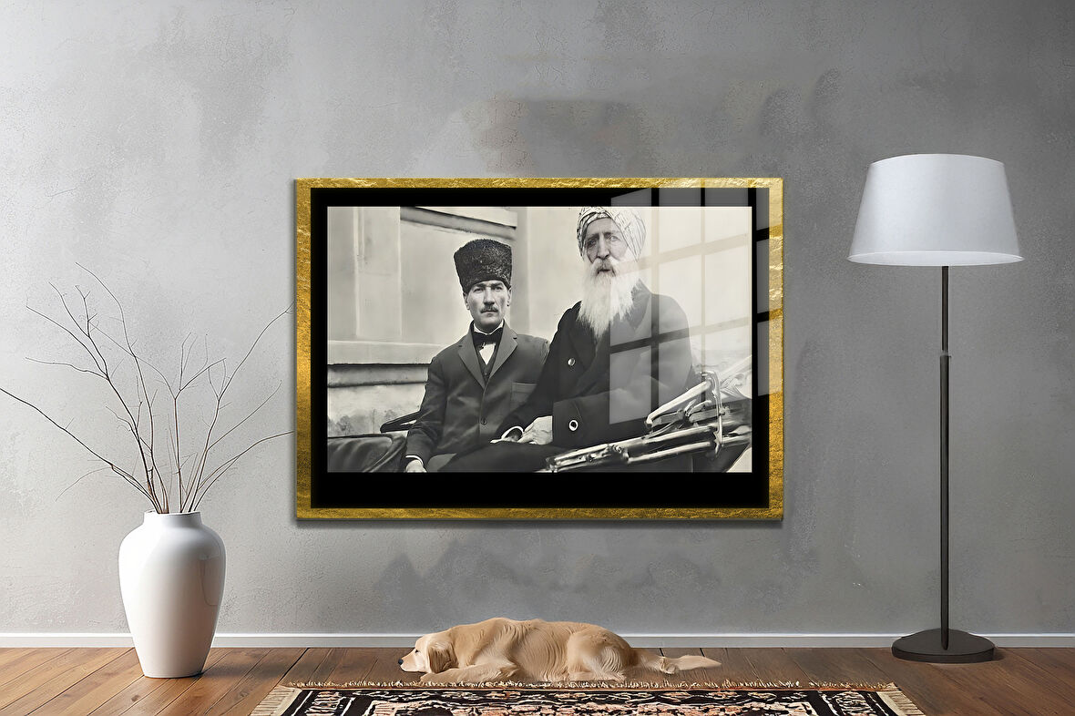 Gazi Mustafa Kemal Atatürk ÖZEL SERİ^# Miyrem  Design Cam Tablo Model: 62