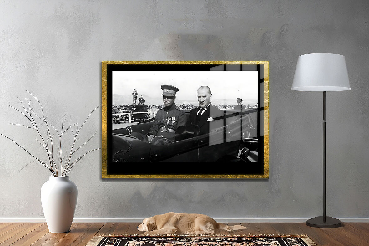 Gazi Mustafa Kemal Atatürk ÖZEL SERİ^# Miyrem  Design Cam Tablo Model: 69
