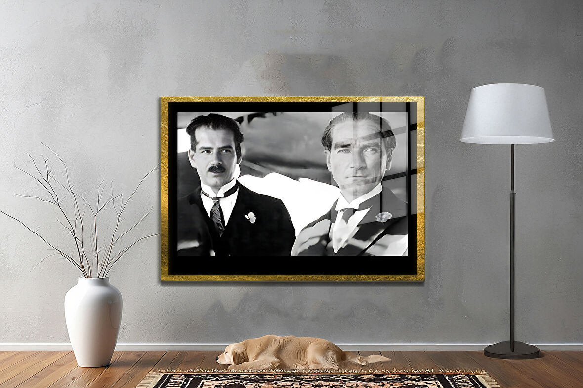 Gazi Mustafa Kemal Atatürk ÖZEL SERİ^# Miyrem  Design Cam Tablo Model: 80