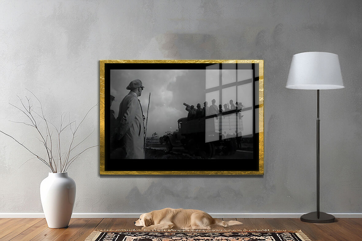 Gazi Mustafa Kemal Atatürk ÖZEL SERİ^# Miyrem  Design Cam Tablo Model: 85