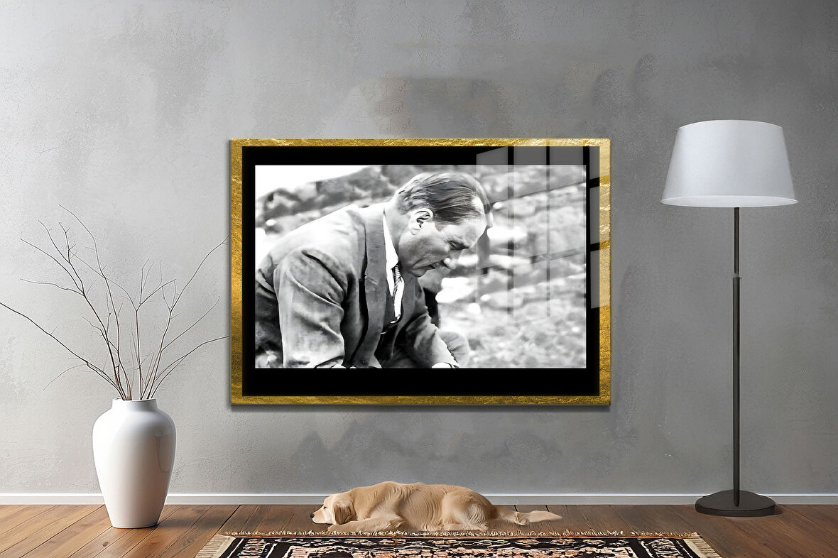 Gazi Mustafa Kemal Atatürk ÖZEL SERİ^# Miyrem  Design Cam Tablo Model: 103