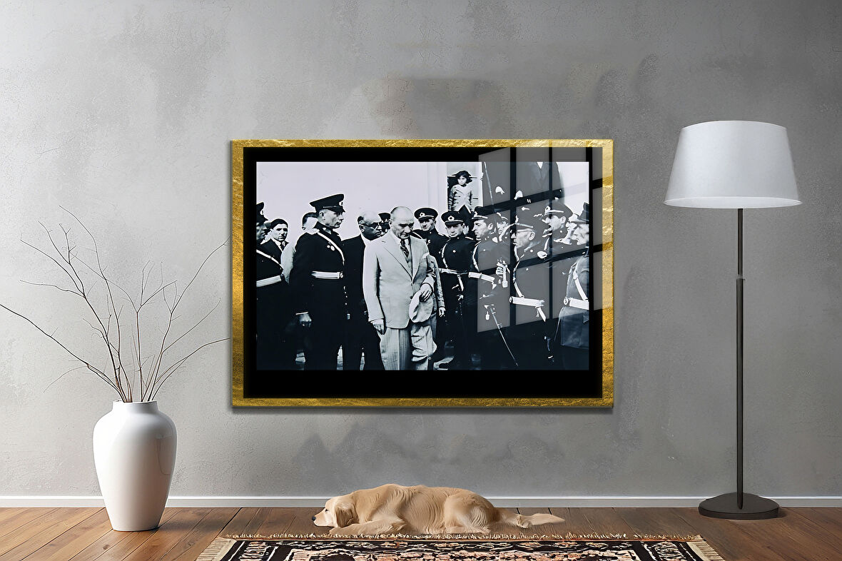 Gazi Mustafa Kemal Atatürk ÖZEL SERİ^# Miyrem  Design Cam Tablo Model: 115