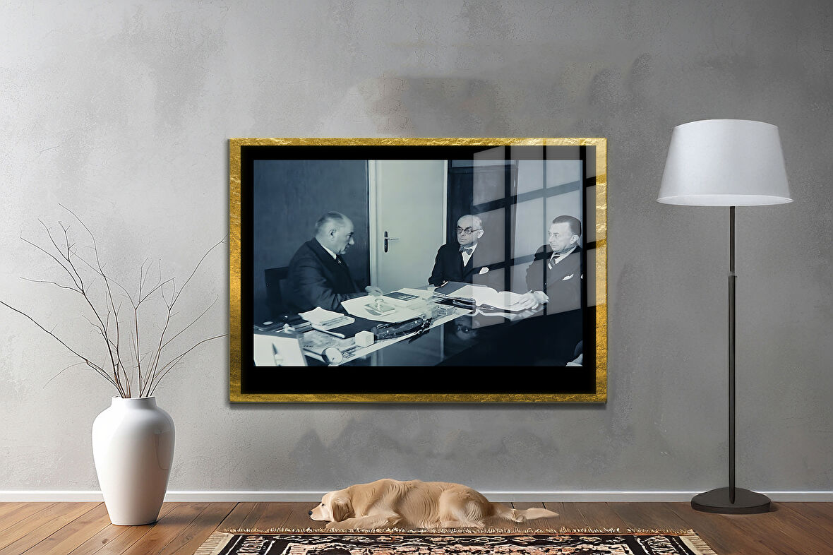 Gazi Mustafa Kemal Atatürk ÖZEL SERİ^# Miyrem  Design Cam Tablo Model: 124