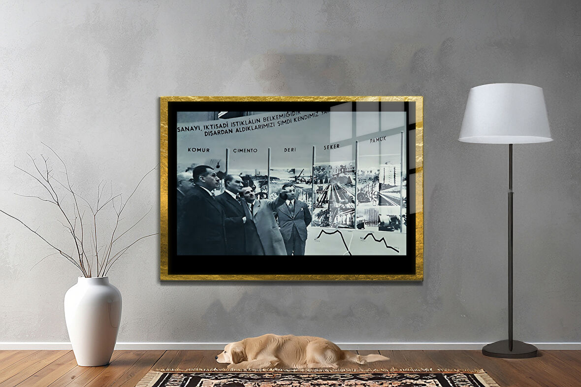 Gazi Mustafa Kemal Atatürk ÖZEL SERİ^# Miyrem  Design Cam Tablo Model: 130