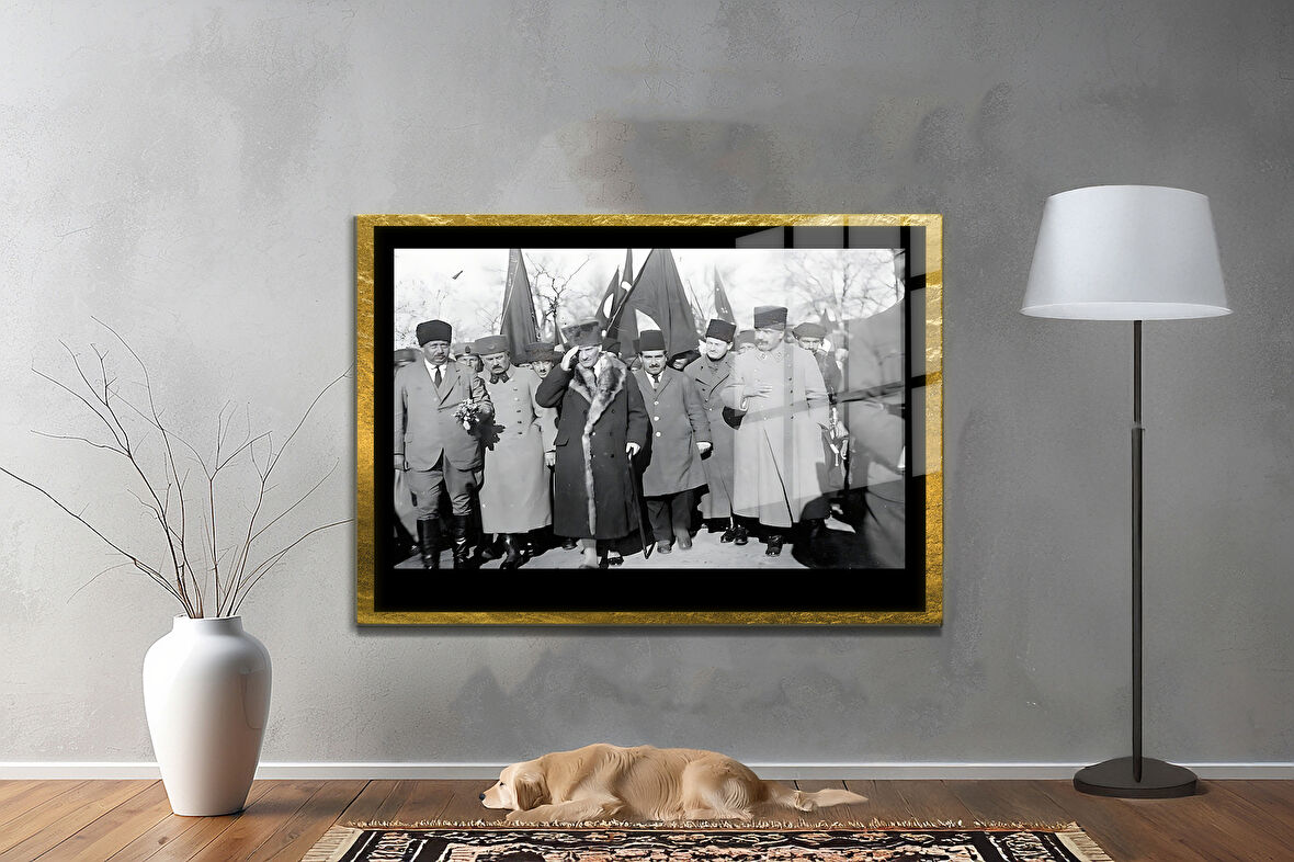 Gazi Mustafa Kemal Atatürk ÖZEL SERİ^# Miyrem  Design Cam Tablo Model: 147