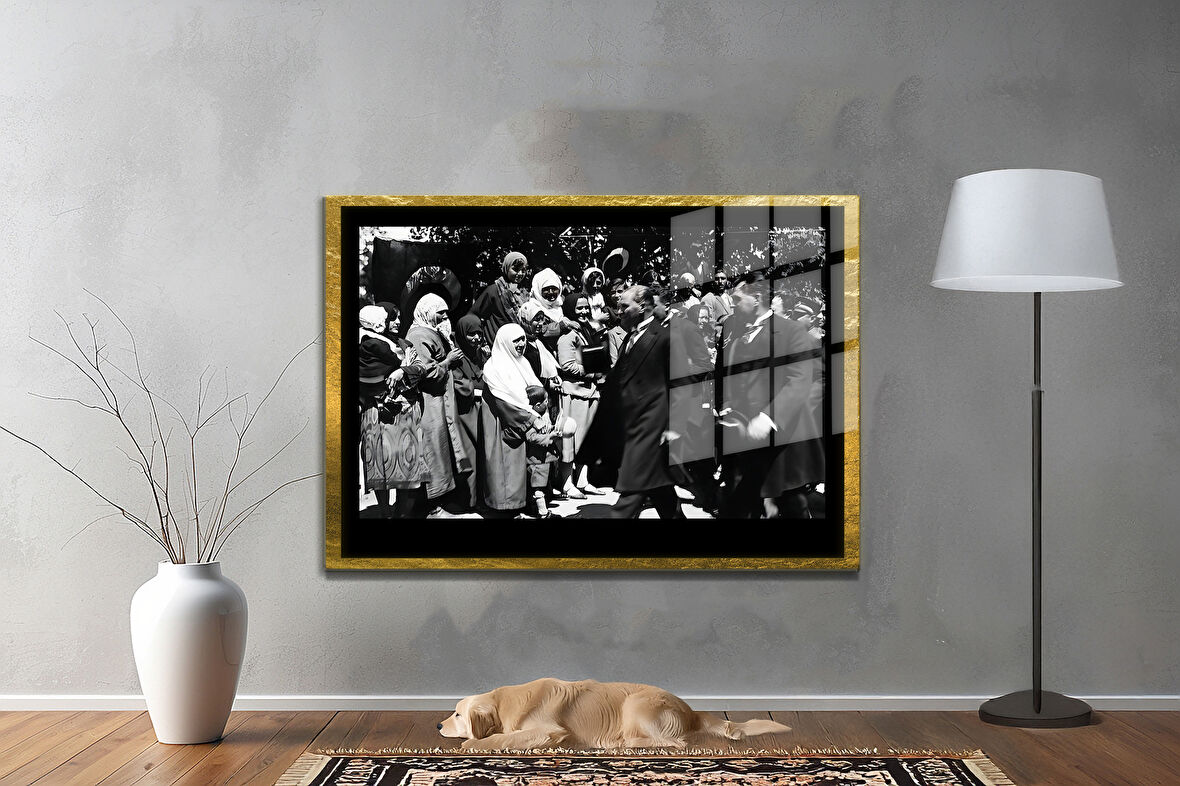 Gazi Mustafa Kemal Atatürk ÖZEL SERİ^# Miyrem  Design Cam Tablo Model: 148