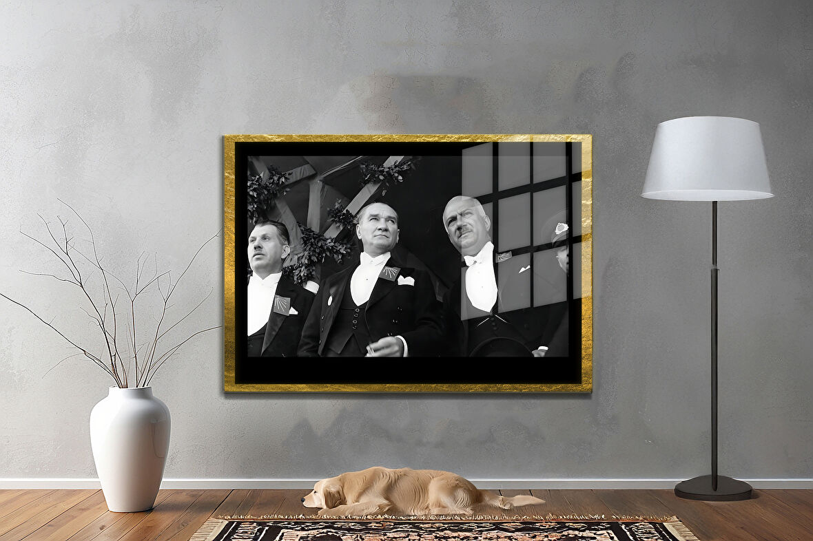 Gazi Mustafa Kemal Atatürk ÖZEL SERİ^# Miyrem  Design Cam Tablo Model: 150