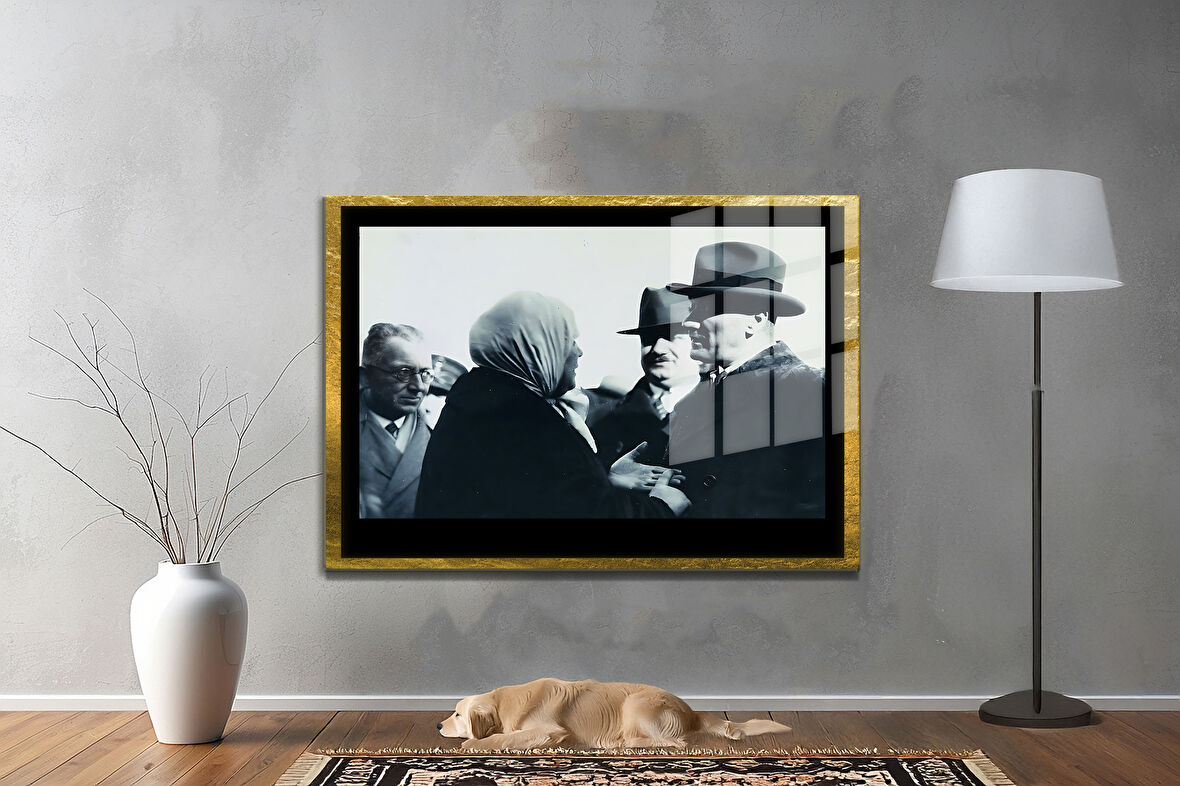 Gazi Mustafa Kemal Atatürk ÖZEL SERİ^# Miyrem  Design Cam Tablo Model: 153