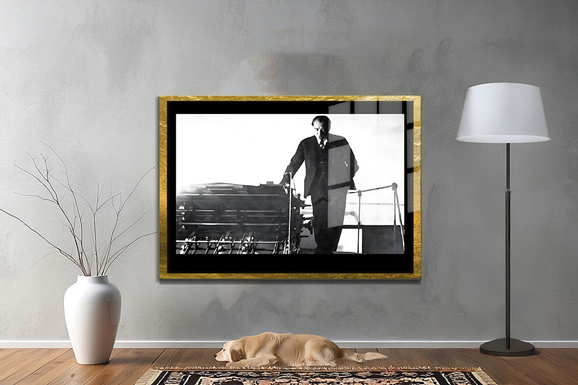 Gazi Mustafa Kemal Atatürk ÖZEL SERİ^# Miyrem  Design Cam Tablo Model: 159