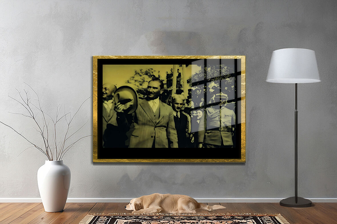 Gazi Mustafa Kemal Atatürk ÖZEL SERİ^# Miyrem  Design Cam Tablo Model: 160