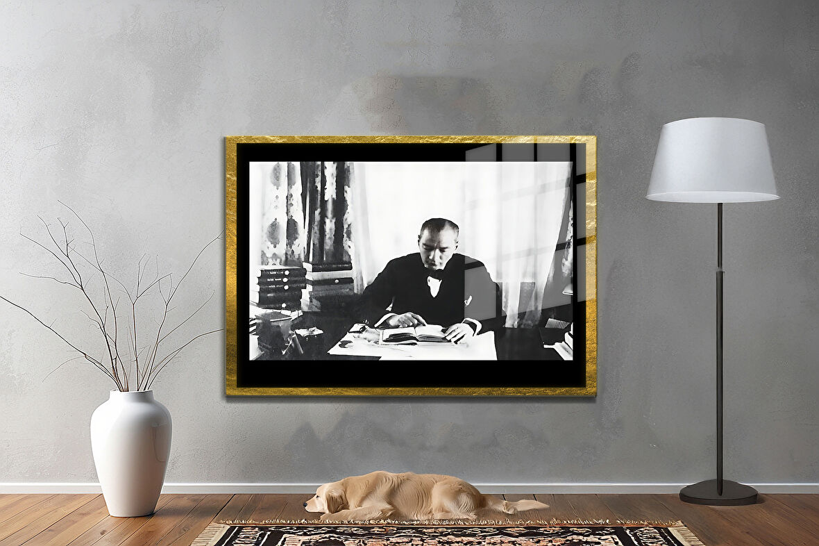 Gazi Mustafa Kemal Atatürk ÖZEL SERİ^# Miyrem  Design Cam Tablo Model: 173