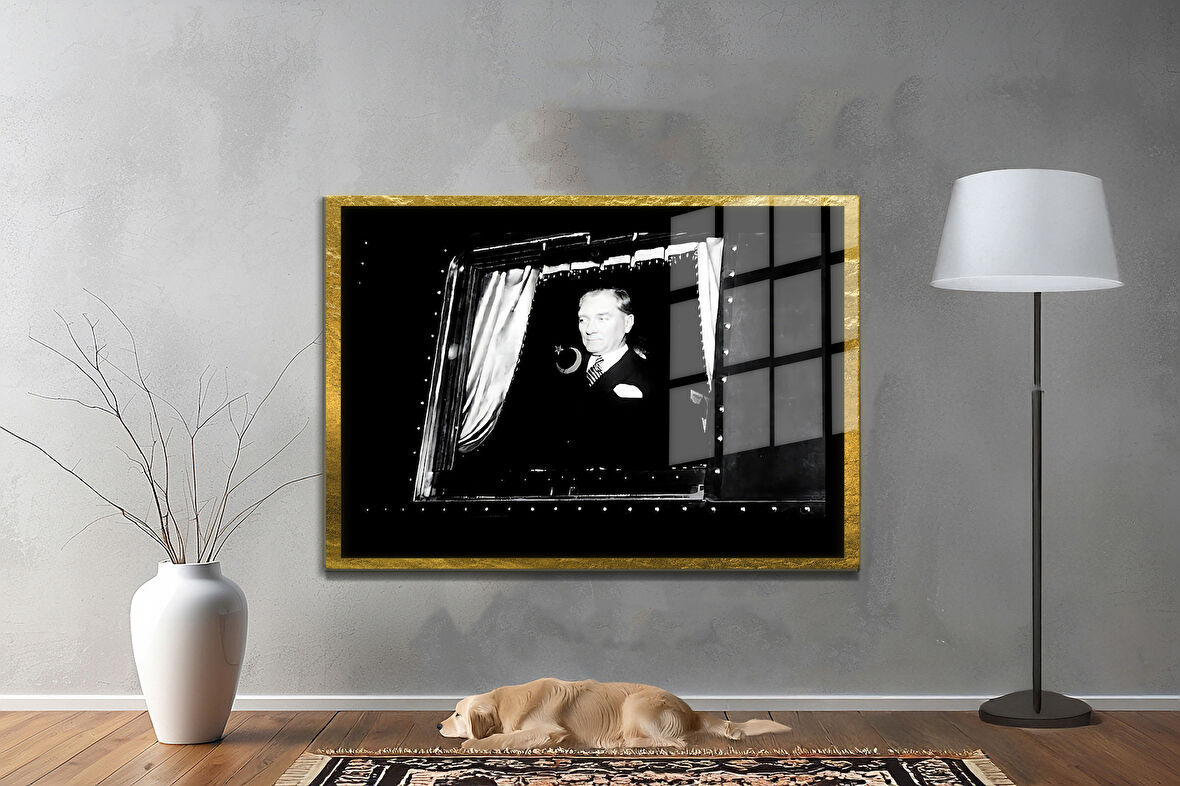 Gazi Mustafa Kemal Atatürk ÖZEL SERİ^# Miyrem  Design Cam Tablo Model: 175