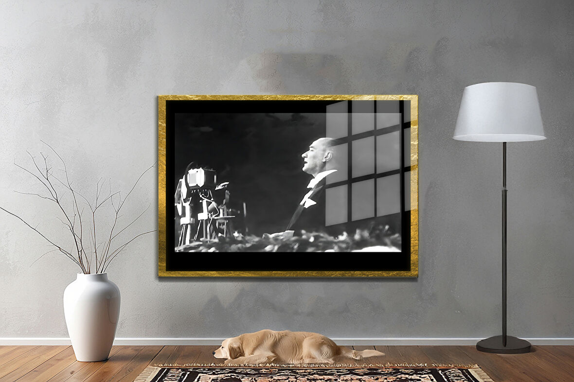 Gazi Mustafa Kemal Atatürk ÖZEL SERİ^# Miyrem  Design Cam Tablo Model: 177