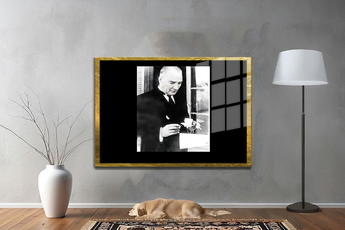 Gazi Mustafa Kemal Atatürk ÖZEL SERİ^# Miyrem  Design Cam Tablo Model: 189