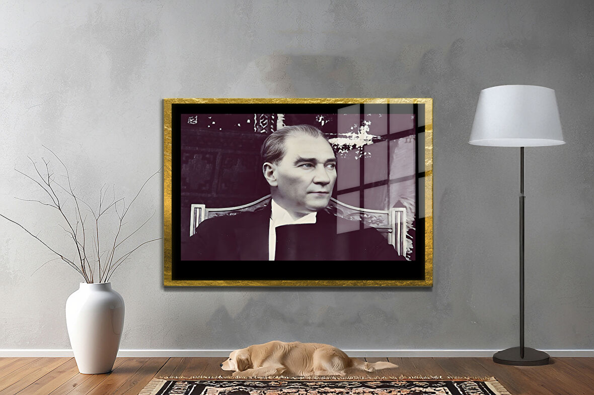 Gazi Mustafa Kemal Atatürk ÖZEL SERİ^# Miyrem  Design Cam Tablo Model: 193