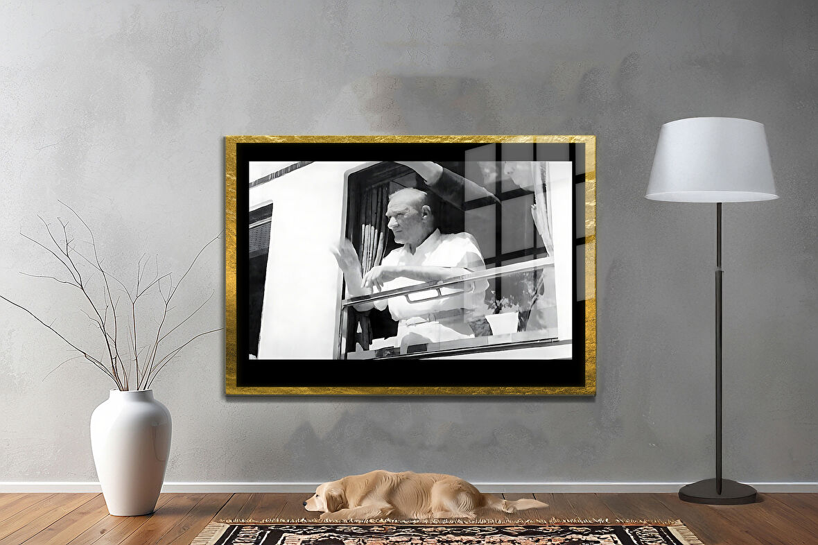 Gazi Mustafa Kemal Atatürk ÖZEL SERİ^# Miyrem  Design Cam Tablo Model: 196