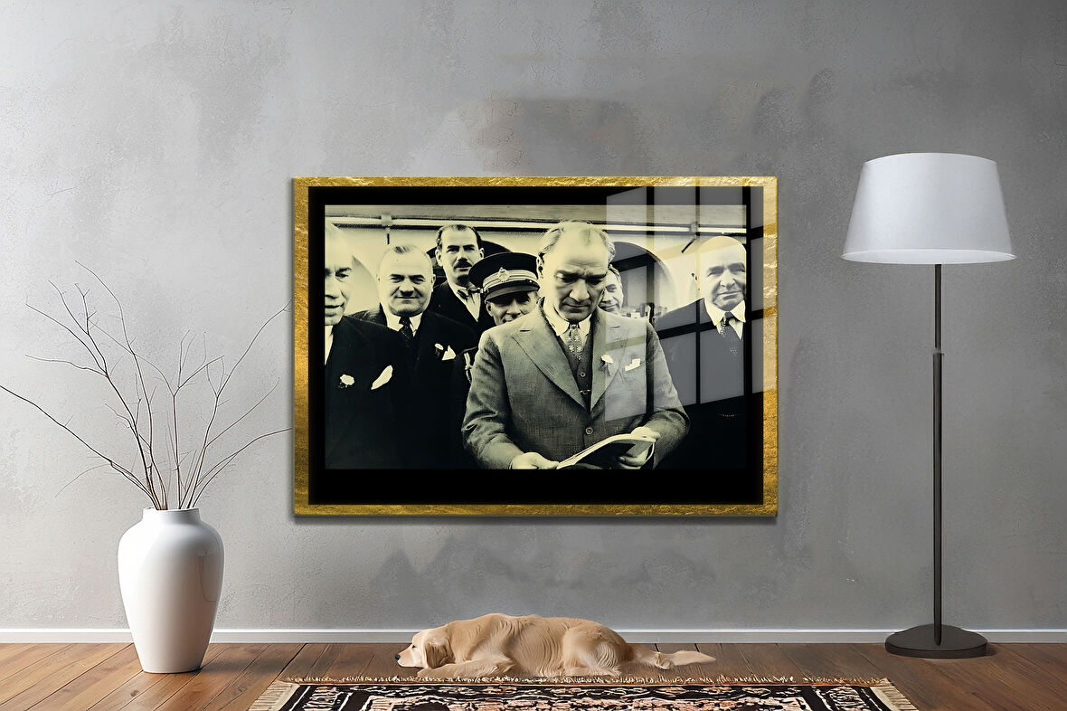 Gazi Mustafa Kemal Atatürk ÖZEL SERİ^# Miyrem  Design Cam Tablo Model: 199