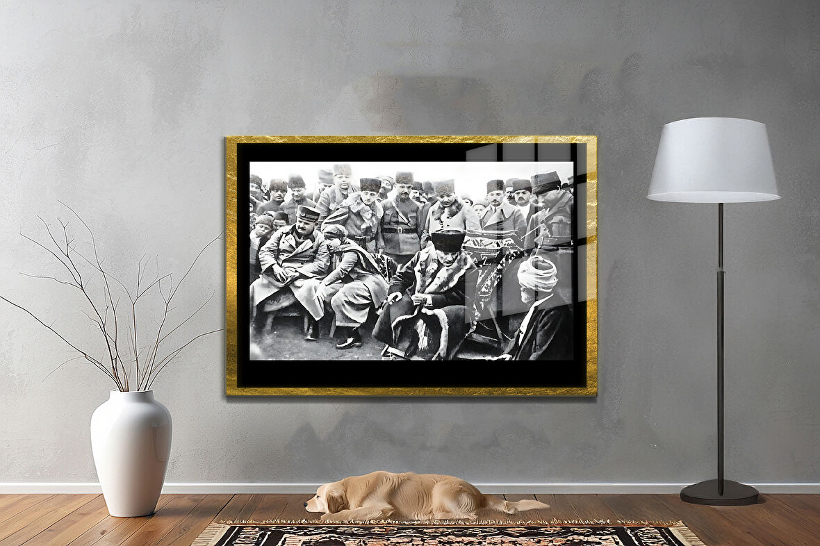 Gazi Mustafa Kemal Atatürk ÖZEL SERİ^# Miyrem  Design Cam Tablo Model: 206