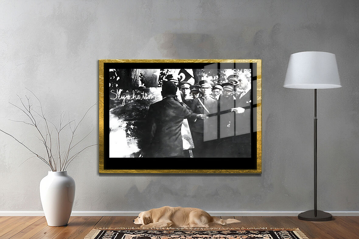 Gazi Mustafa Kemal Atatürk ÖZEL SERİ^# Miyrem  Design Cam Tablo Model: 207