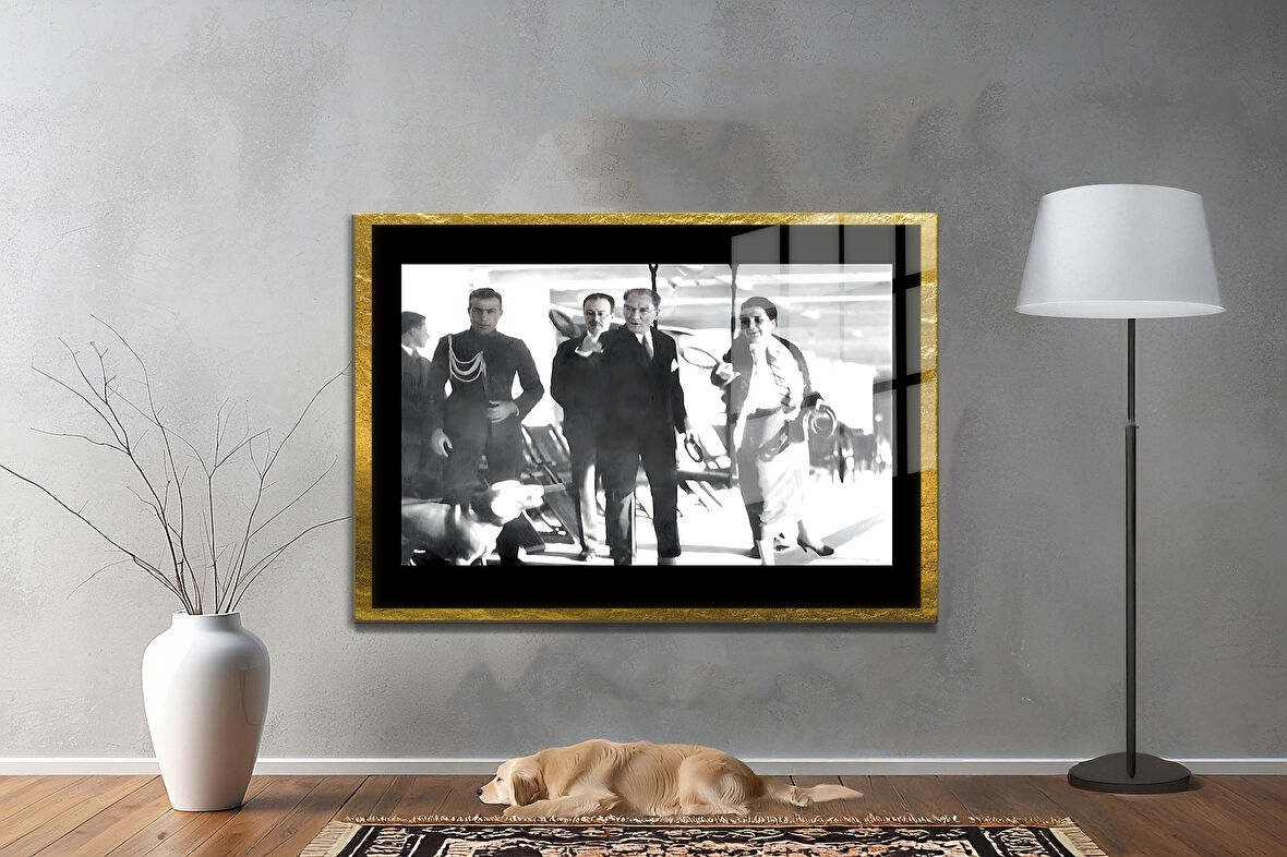 Gazi Mustafa Kemal Atatürk ÖZEL SERİ^# Miyrem  Design Cam Tablo Model: 218