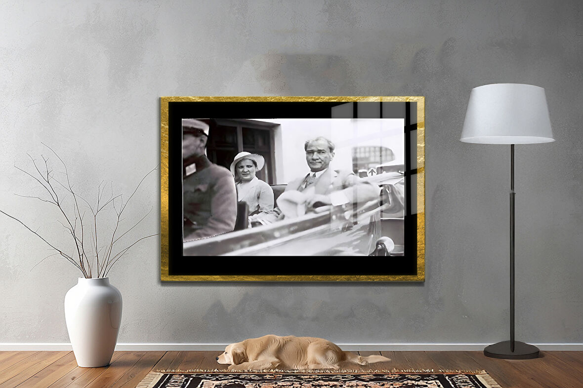 Gazi Mustafa Kemal Atatürk ÖZEL SERİ^# Miyrem  Design Cam Tablo Model: 222