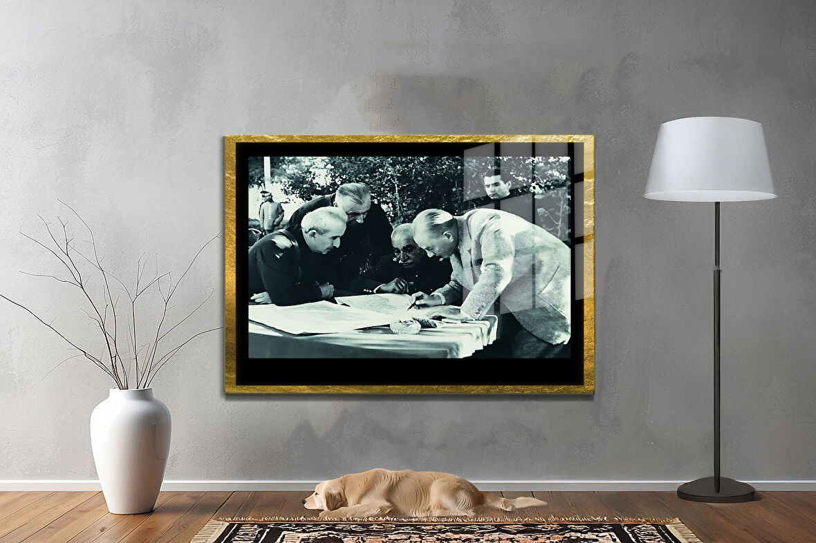 Gazi Mustafa Kemal Atatürk ÖZEL SERİ^# Miyrem  Design Cam Tablo Model: 228