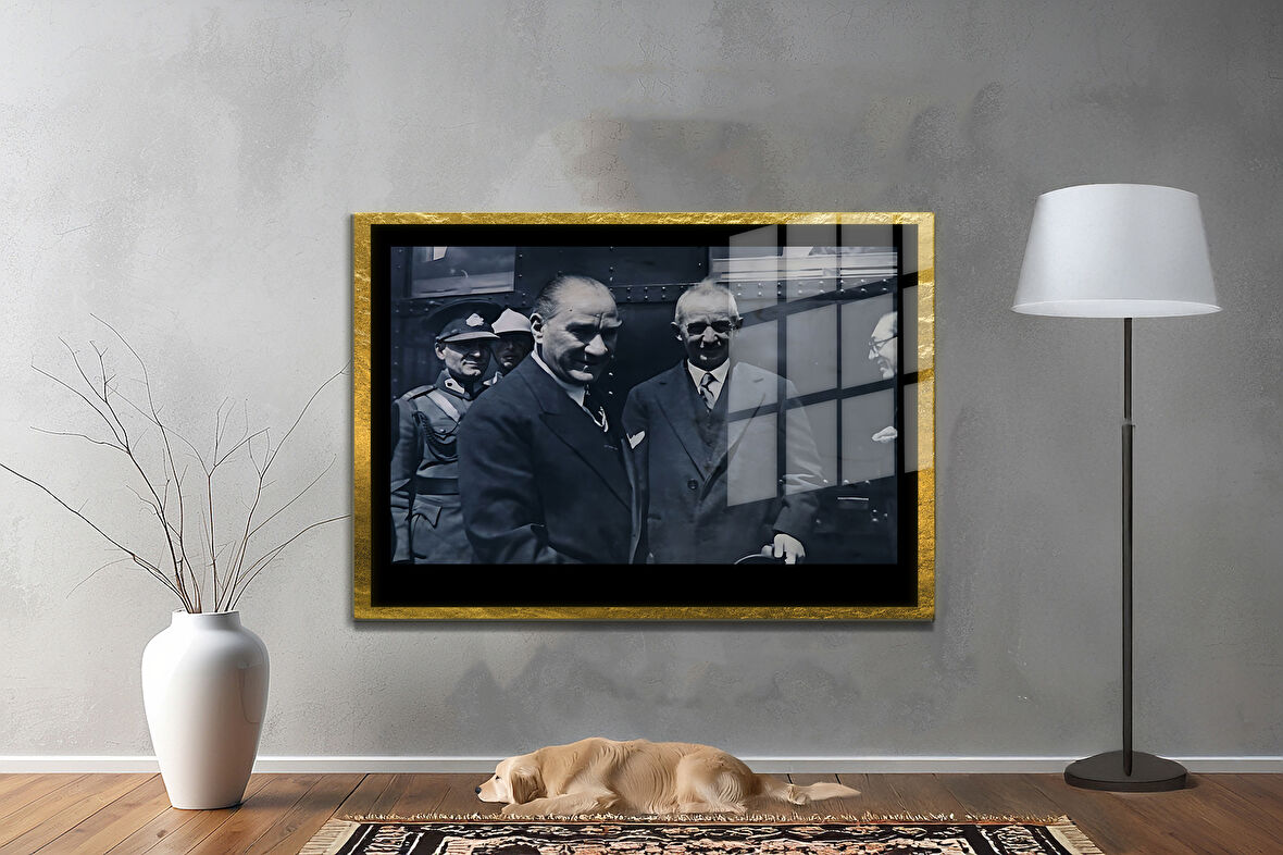 Gazi Mustafa Kemal Atatürk ÖZEL SERİ^# Miyrem  Design Cam Tablo Model: 230