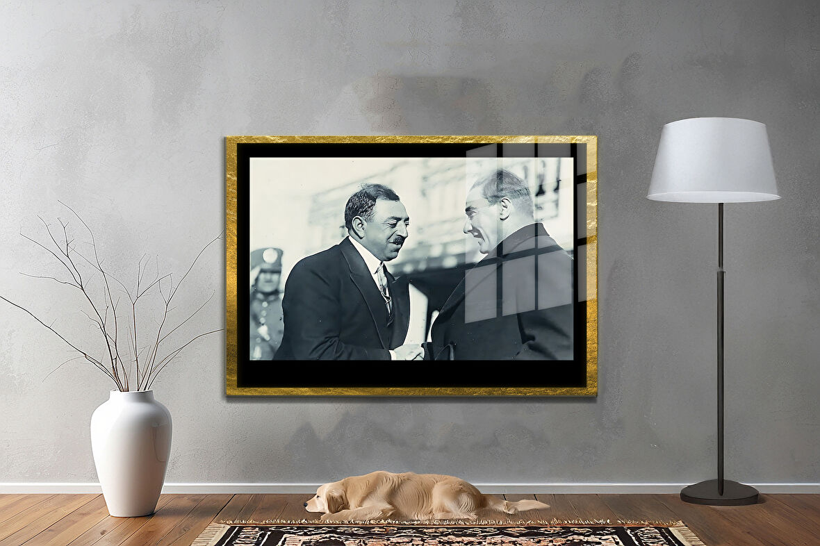 Gazi Mustafa Kemal Atatürk ÖZEL SERİ^# Miyrem  Design Cam Tablo Model: 234
