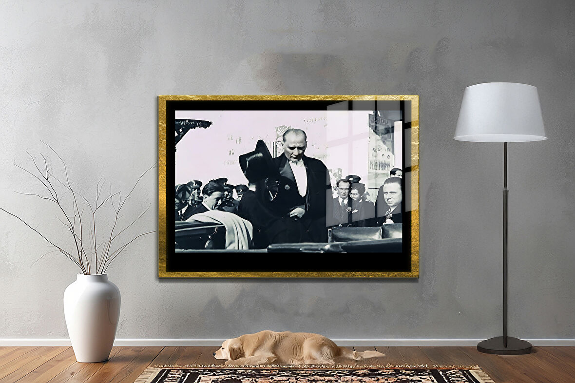 Gazi Mustafa Kemal Atatürk ÖZEL SERİ^# Miyrem  Design Cam Tablo Model: 238