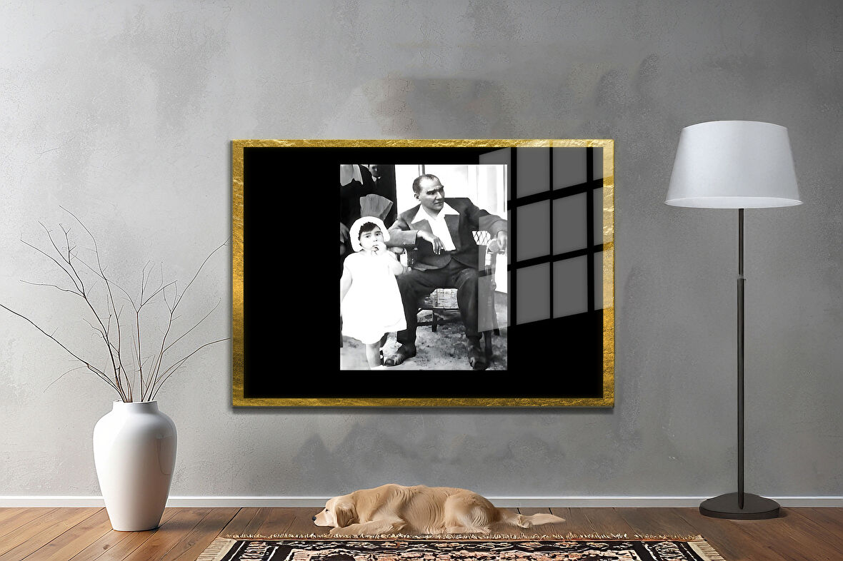 Gazi Mustafa Kemal Atatürk ÖZEL SERİ^# Miyrem  Design Cam Tablo Model: 243
