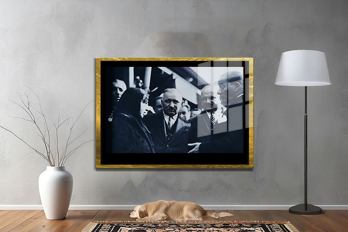 Gazi Mustafa Kemal Atatürk ÖZEL SERİ^# Miyrem  Design Cam Tablo Model: 244