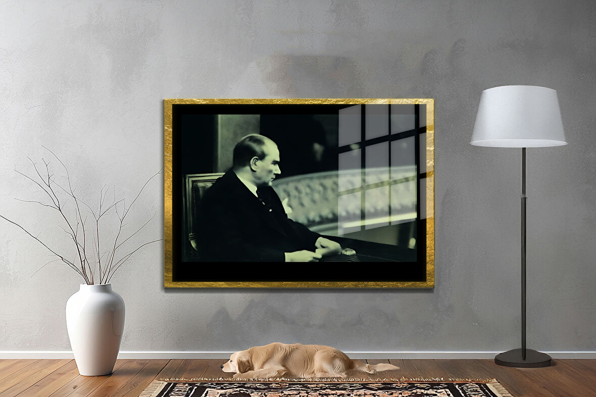 Gazi Mustafa Kemal Atatürk ÖZEL SERİ^# Miyrem  Design Cam Tablo Model: 252