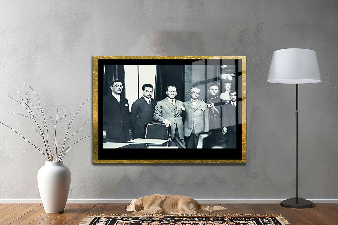 Gazi Mustafa Kemal Atatürk ÖZEL SERİ^# Miyrem  Design Cam Tablo Model: 256