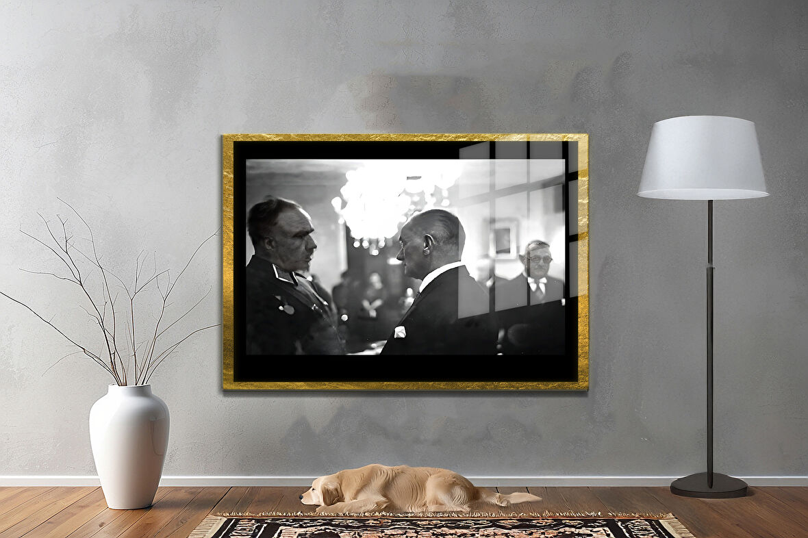 Gazi Mustafa Kemal Atatürk ÖZEL SERİ^# Miyrem  Design Cam Tablo Model: 257