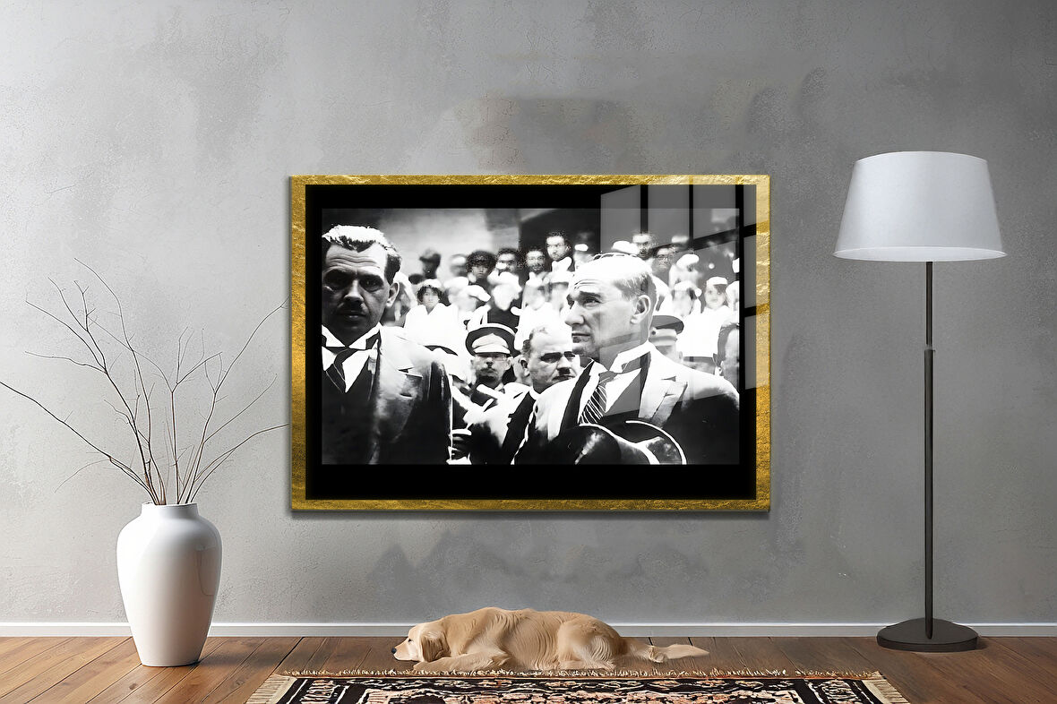 Gazi Mustafa Kemal Atatürk ÖZEL SERİ^# Miyrem  Design Cam Tablo Model: 268